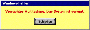 Scherzprogramm Multitasking.exe - "Versuchtes Multitasking - Das System ist verwirrt" multitasking scherzprogramm gratis download gag gagprogramm 